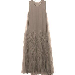 Chic Taupe Sleeveless Midi Dress